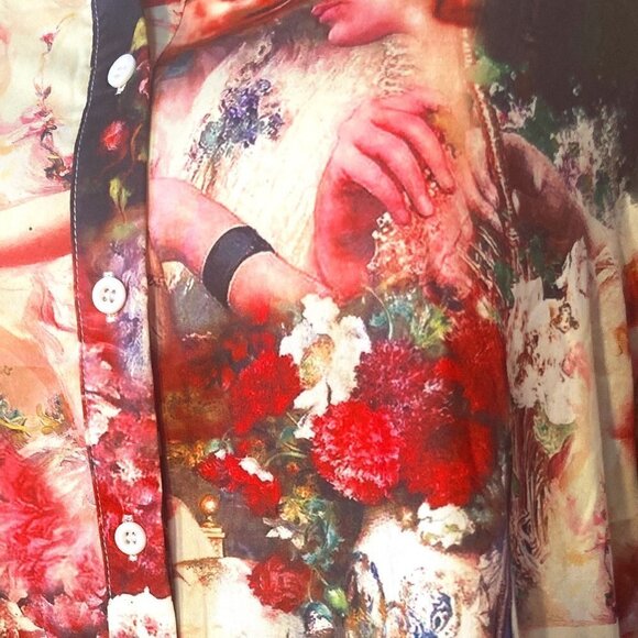 Pretty Little Thing SZ 10 Silky romantic floral 2pc loungewear set comfy loose - Picture 2 of 9